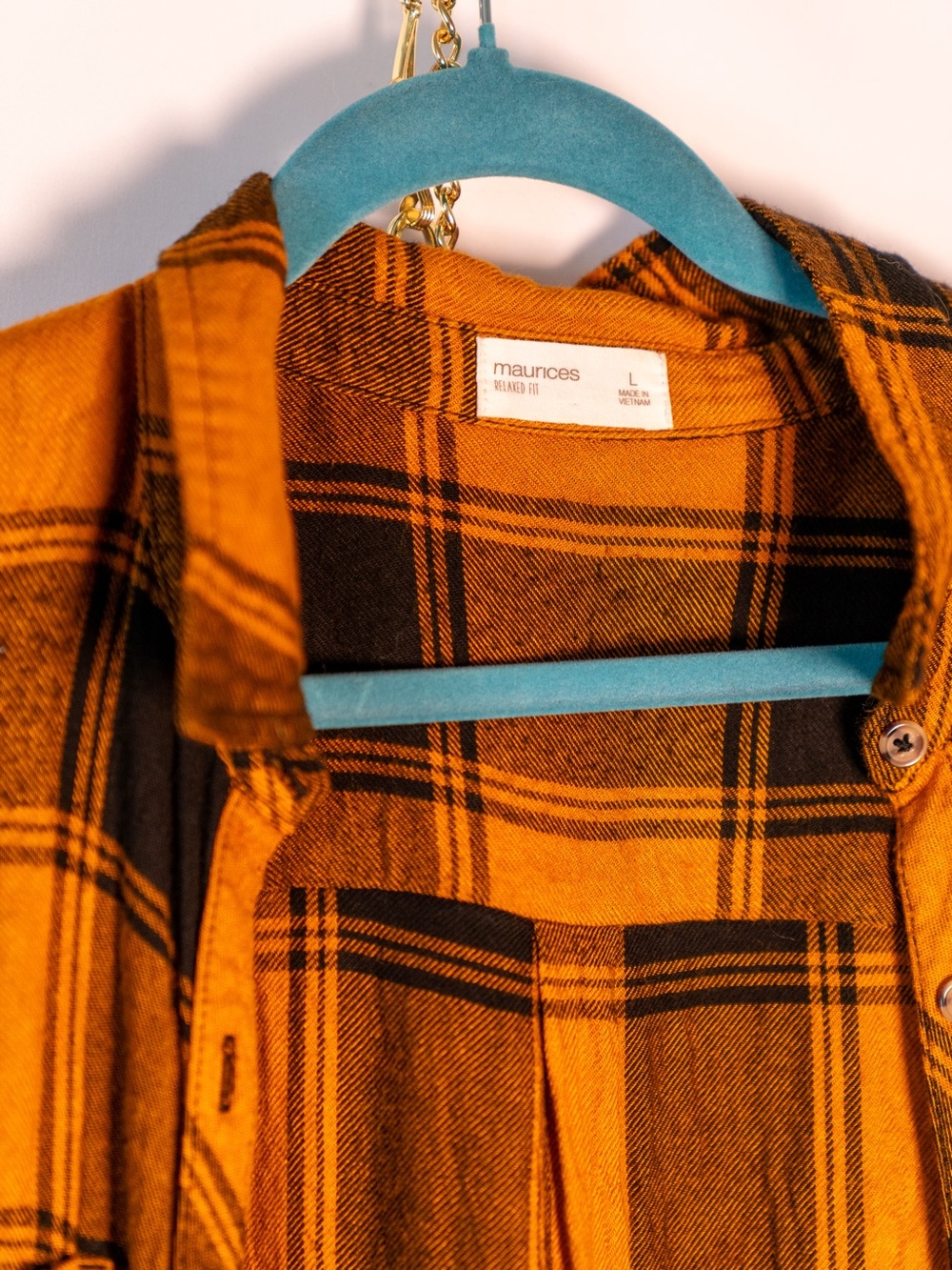 Maurices Black and Mustard Plaid Shirt - Picture 3 of 3